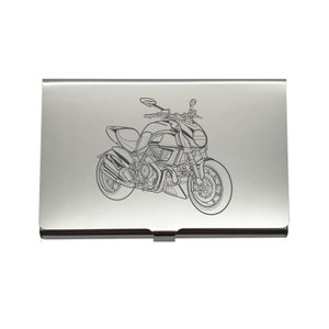 Personalisiertes Ducati Diavel Motorrad Kartenetui - Business Kreditkartenetui - Graviertes Biker Touring Motorrad Showroom Geschenk