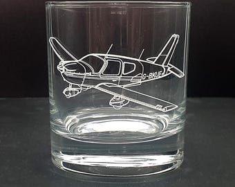 Personalised Socata TB9 Aircraft Tumbler Glass | Aviation Gift Pilot Birthday, Christmas, Wedding, Retirement | Select Style