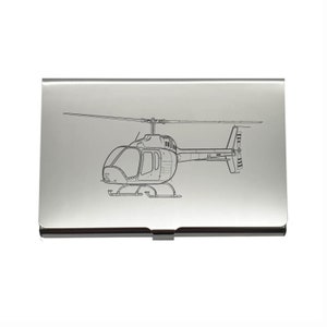 Bell 505 Jet Ranger Helikopter Visitenkartenhalter - Perfekte Geschenkidee für Helo Piloten Instruktoren Flugschulen und Mehr