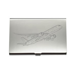 Airbus A350 Jet Aircraft Steel Business Card Holder Case- Aviation Commercial Pilot Aircraft Engineer Sales Promotional Gift