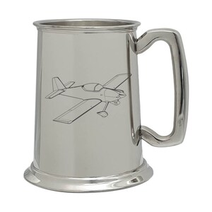 American RV Vans Aircraft 1 pint Tankard - English Pewter Hand Made - 3 Designs To Choose RV4, RV6, RV10-  Superb Birthday Gift for a Pilot