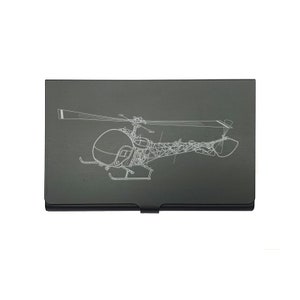 Gepersonaliseerde Bell 47 Sioux Helikopter Kaarthouder - Business Credit Card Case - Militaire Leger Luchtvaart Promotionele Marketing Gift