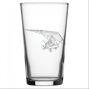 Pegasus Microlight Trike Conical Beer Glass - Powered Kite Flying Pilot Aviation Wedding Birthday Trophy Retirement Gift idea