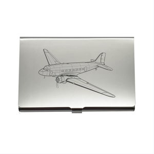 Vintage Douglas DC3 Aircraft Steel Card Holder - Business Credit Card Case - Commercial Aviation Themed Museum Promotie Idee