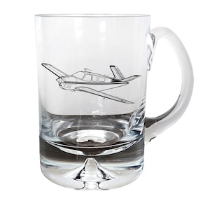 Personalised Beechcraft Bonanza Glass | Tumbler, Beer, Wine, Tankard | Aviation Gift for Pilot Birthday, Christmas, Wedding, Retirement
