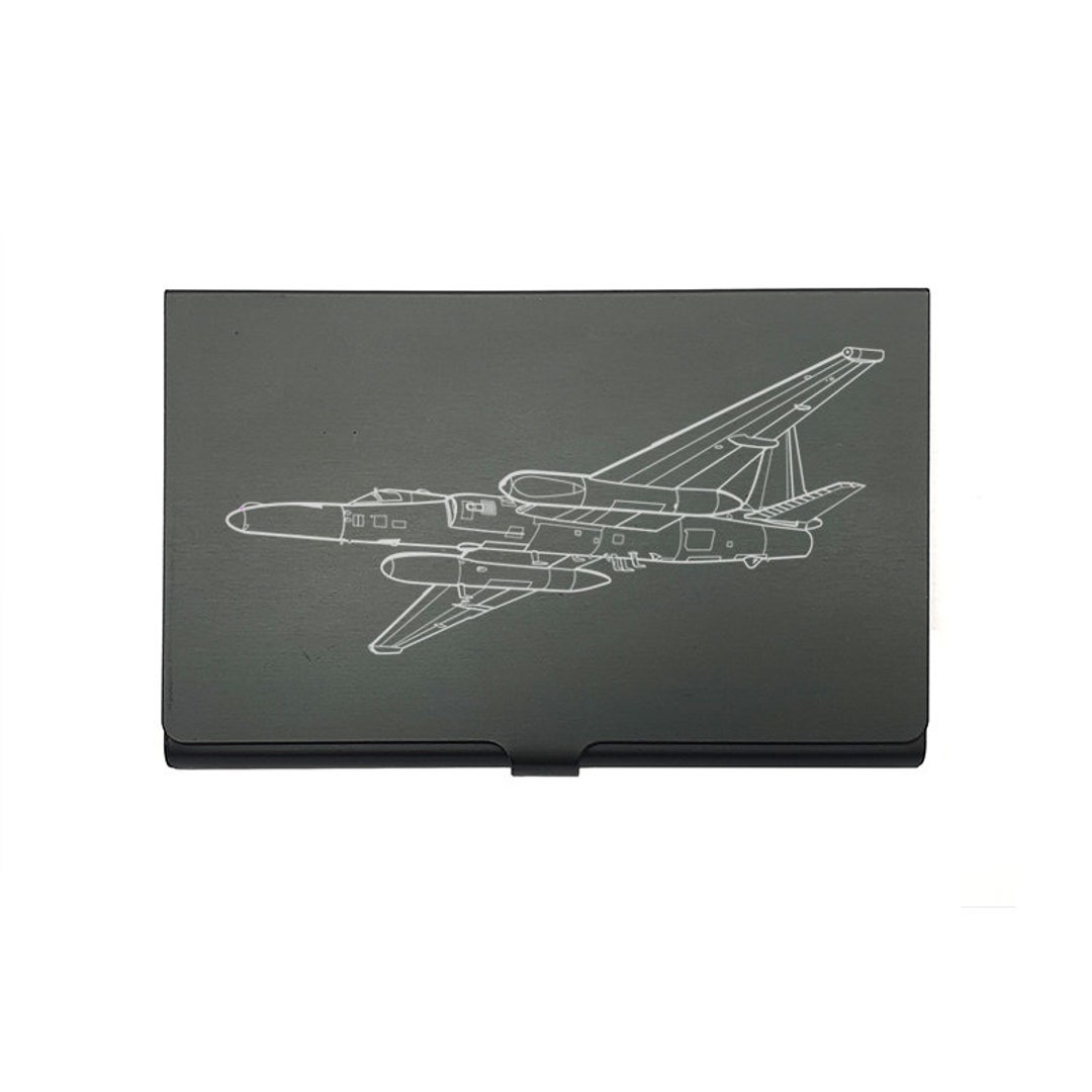 Personalised Lockheed U-2 Black Card Holder - 12 Business Cards 5 ...