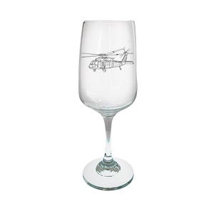Personalised UH60 Blackhawk Helicopter Wine Glass - Choose Design - Military Pilot Crew Engineer Birthday Wedding Retirement Gift