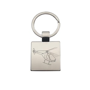 Personalised Guimbal Cabri Helicopter Keyring  - Choose Design - Rotor Pilot Aviation Themed House Keys Keychain Work Office Gift