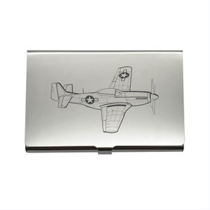 Vintage P51 Mustang Aircraft Steel Card Holder - Business Credit Card Case - World War 2 Warbird Aviation Themed Museum Promotie Idee