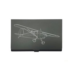 Porta carte per aereo Cessna 120 personalizzato - Porta carte di credito aziendali - Idea regalo promozionale per gruppo di club di aerei pilota di aviazione