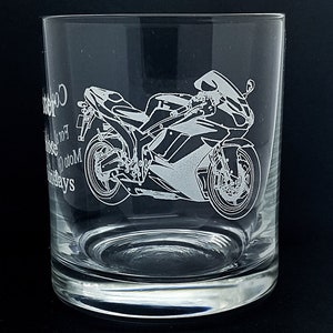 MotoGP Racing Motorcycle 300ml 10oz Tumbler Whisky Glass - Superb Biker Motorbike Trackday themed Birthday Wedding Retirement Gift Idea
