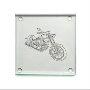 Hon Fury Chopper Motorcycle Drinks Coaster Selection - Bikers Gift for Home Work Office Table - Presentation Box - Select Style VT1300CX