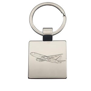 Personalised Boeing 777 Aircraft Keyring  - Choose Design - Pilot Engineer Aviation Themed House Keys Keychain Work Office Themed Gift Idea