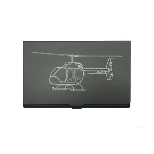 Bell 505 Jet Ranger Helikopter Schwarz Kredit Debit Visitenkartenhalter - Ideales kommerzielles Pilot Tour Guide Sehenswürdigkeiten Marketing Geschenk