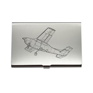 Cessna 210 Centurion gravierter Kredit-Debitkartenhalter - 2 Flugzeug-Designs zur Auswahl - Hervorragendes Geschenk für Piloten und Ausbilder