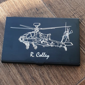 Gepersonaliseerde Apache Helikopter Kaarthouder - Business Credit Card Case - Militaire Leger Luchtvaart Promotionele Marketing Gift