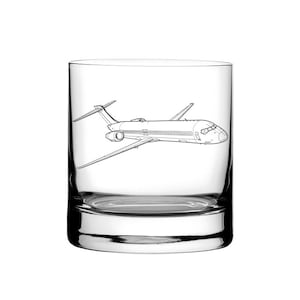 Boeing 717 300ml 10.5oz Tumbler Whisky Glass - Commercial Aviation Pilot Stewardess Engineer Birthday Retirement Trophy Gift idea.