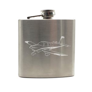 Personalised American Vans RV10 Aircraft Hip Flask - Choice of Colours - Pilots Instructors Birthday Wedding Aviation Enthusiast Gift Idea