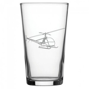 Personalised Hiller UH12 Helicopter Conical Beer Glass - Engraved Vintage Military Aviation Birthday Retirement Wedding Gift Idea