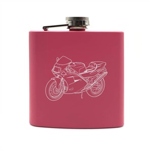 Personalised Duc 888 Sports Motorcycle Hip flask - 8 colours - Superb Bikers motorbike Wedding Retirement Birthday Engraved Boxed Gift
