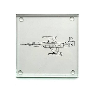 ロッキードF104スターファイター航空機デザインのドリンクコースターセット - 自宅、職場、オフィスのテーブルに最適な航空関連ギフト - ギフトボックス入り - スタイルを選択可能