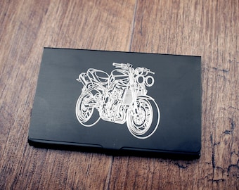 Triumph Street Triple Moto Noir Débit Débit Titulaire de carte de visite - Bikers Workshop Motos Ventes Marketing Idée cadeau