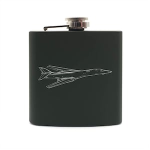 Gepersonaliseerde Rockwell B1 Lancer Aircraft 6oz stalen heupfles - keuze uit kleuren - cadeau-idee militair luchtvaartthema