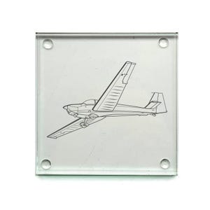 FS25C ファルケ モーターグライダー 航空機 ドリンクコースター セレクション - 航空パイロットへのギフト（自宅、職場、オフィス用） - プレゼンテーションボックス入り - スタイルを選択