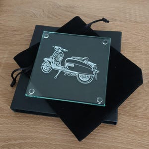 Hon CB550 Motorcycle Square Glass Coaster  - Superb Personalised Bikers Motorbike Club Shop Office Home Desktop Gift Idea
