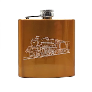 8oz BLACK 1225 Steam Locomotive Flask Train Novelty 8oz BLACK 1225 Steam Locomotive Flask Train Novelty
