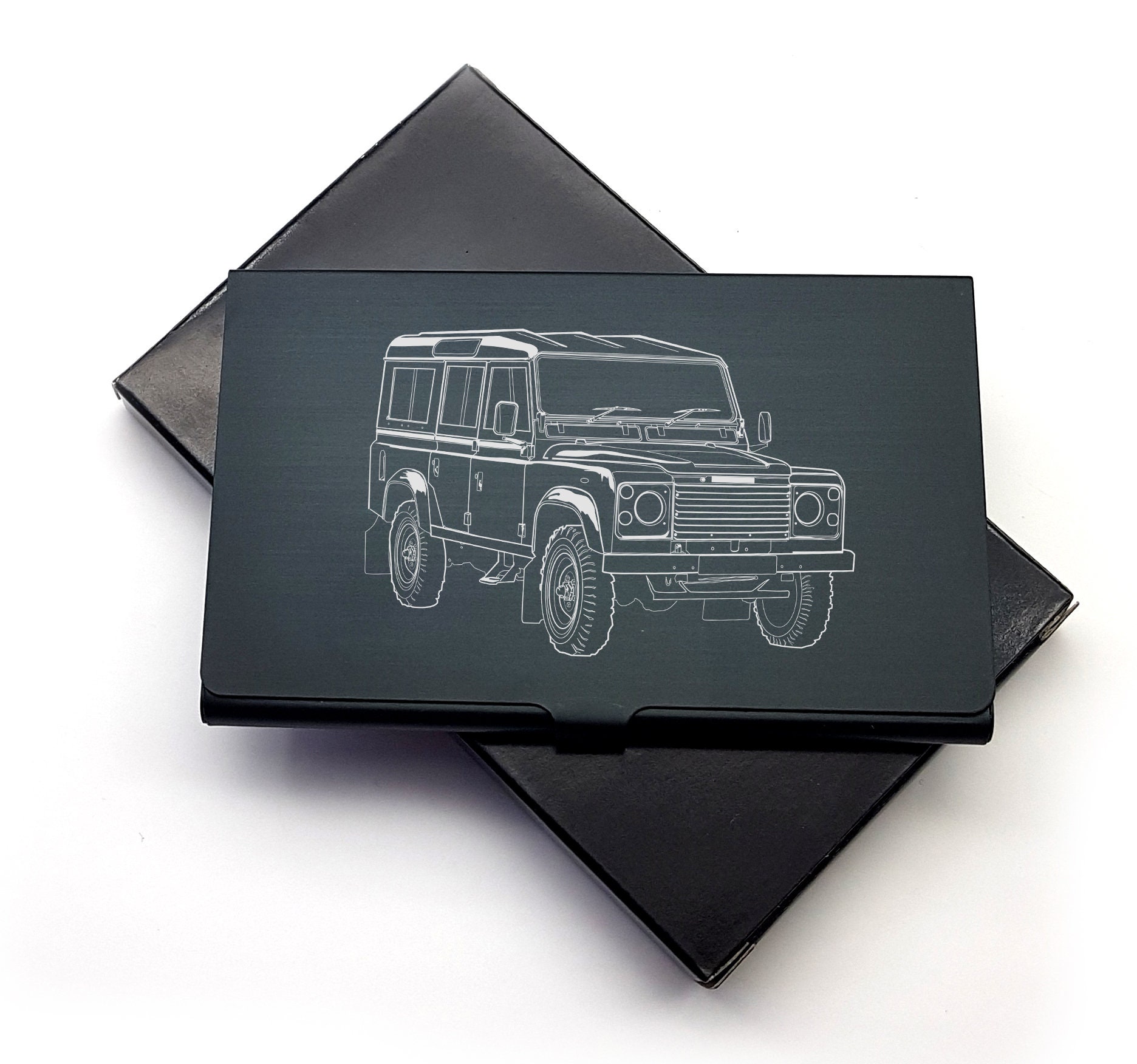 Personalised Jeep Truck Black Card Holder 12 Business Cards Etsy
