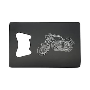 Vintage Cafe Racer Motorcycle Bottle Opener - Can Personalise - Super Bikers Motorbike Beer Birthday Home Bar Gift