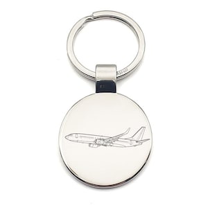 Personalised Boeing 737 Aircraft Keyring  - Choose Design - Pilot Engineer Aviation Themed House Keys Keychain Work Office Themed Gift Idea