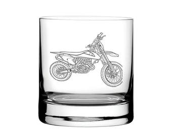 KTM SFX 350 Motorcycle Tumbler Glass | Themed Offroad Motorbike Bikers Gift Birthday, Christmas, Wedding, Retirement | Select Style