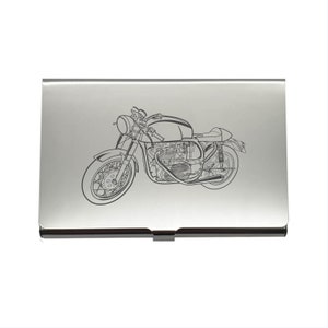 Porta carte di credito per motociclette vintage Cafe Racer personalizzato - Porta carte di credito aziendali - Idea di marketing per la promozione degli eventi di vendita del Bike Day