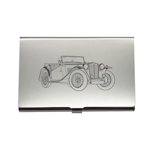 Porta carte di credito aziendali in acciaio per auto d'epoca MG TC del 1946 - Idea regalo per marketing aziendale, museo di auto d'epoca degli anni '40
