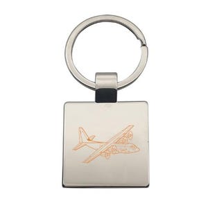 Personalised Lockheed C130 Hercules Aircraft Keyring - Choose Design - Military Aviation Themed Pilot House Key Keychain Work Office Gift