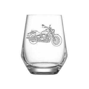 Personalised YAM V-Star 1100 Dragstar Motorcycle Wine Glass  - Choose Design - Bikers Motorbike Birthday Wedding Retirement Gift