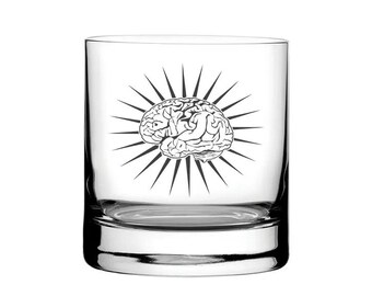 Brain Starburst Tumbler Glass | Quiz Stem Computer Tech Science Gift Birthday, Christmas, Wedding, Retirement | Select Style