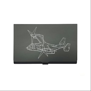 Personalised V22 Osprey Aircraft Card Holder - Business Credit Card Case - US Military Army Aviation Themed Pilot Gift