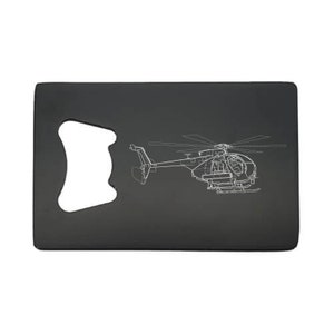 AH6 Little Bird Helicopter Bottle Opener - Can Personalise - Super US Military Aviation Pilot Engineer Christmas Birthday Gift Idea for Home