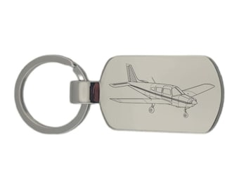 Personalised Piper PA28 Aircraft Keyring - Choose Design - Private Pilot Engineer Aviation Themed House Key Keychain Work Office Gift