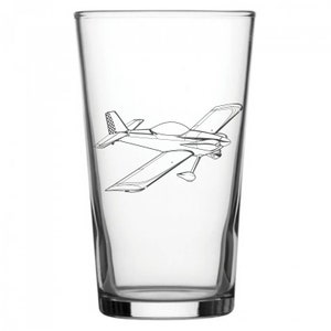 Personalised Vans RV Aircraft Conical Beer Glass - Superb Engraved Birthday Retirement Wedding Gift for Plane Enthusiasts - 2 Designs