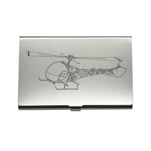 Bell 47 Sioux Hubschrauber Kartenhalter - Business Kreditkartenetui - Militär Luftfahrt Themen Ingenieur Pilot Mechaniker Geschenkidee