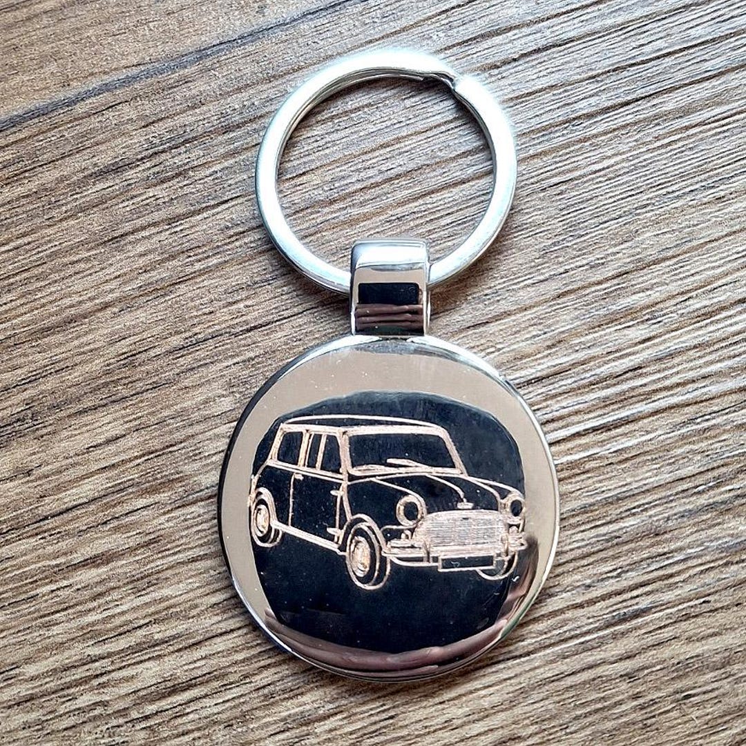 Personalised Classic Mini Car Keyring - Choose Design - Driver Car ...