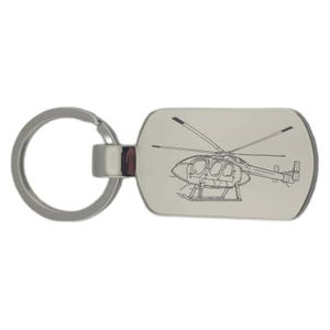 Personalised MD600N Helicopter Keyring - Choose Design - Rotor Pilot Aviation Themed House Keys Keychain Work Office Gift