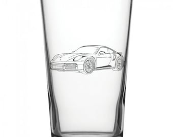 Personalised 911 Conical Beer Glass - Great Race Drift Car Sales Enthusiast Trophy Birthday Wedding Retirement Gift