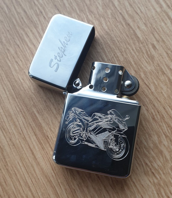 motorbike cigarette lighter Premium Brass Racing Motogp Motorcycle Lighter - Choice of Colours - Superb  Personalised Motorbike Rider Enthusiast Smokers Gift
