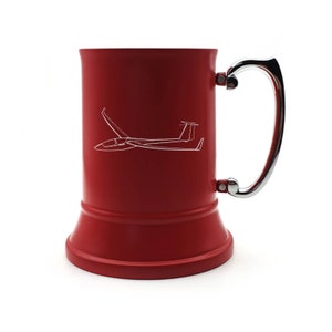 Personalisierte ASH25 Glider Stahl Humpen - 4 Farben zur Auswahl - Super Pilot, Glider Club Luftfahrt Hochzeit, Ruhestand, Geburtstagsgeschenk