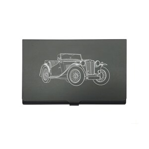 Klassisches 1946 MG TC Auto-Kartenetui - Business-Kreditkartenetui - Graviertes Vintage-Autohaus-Verkaufsförderungsgeschenk